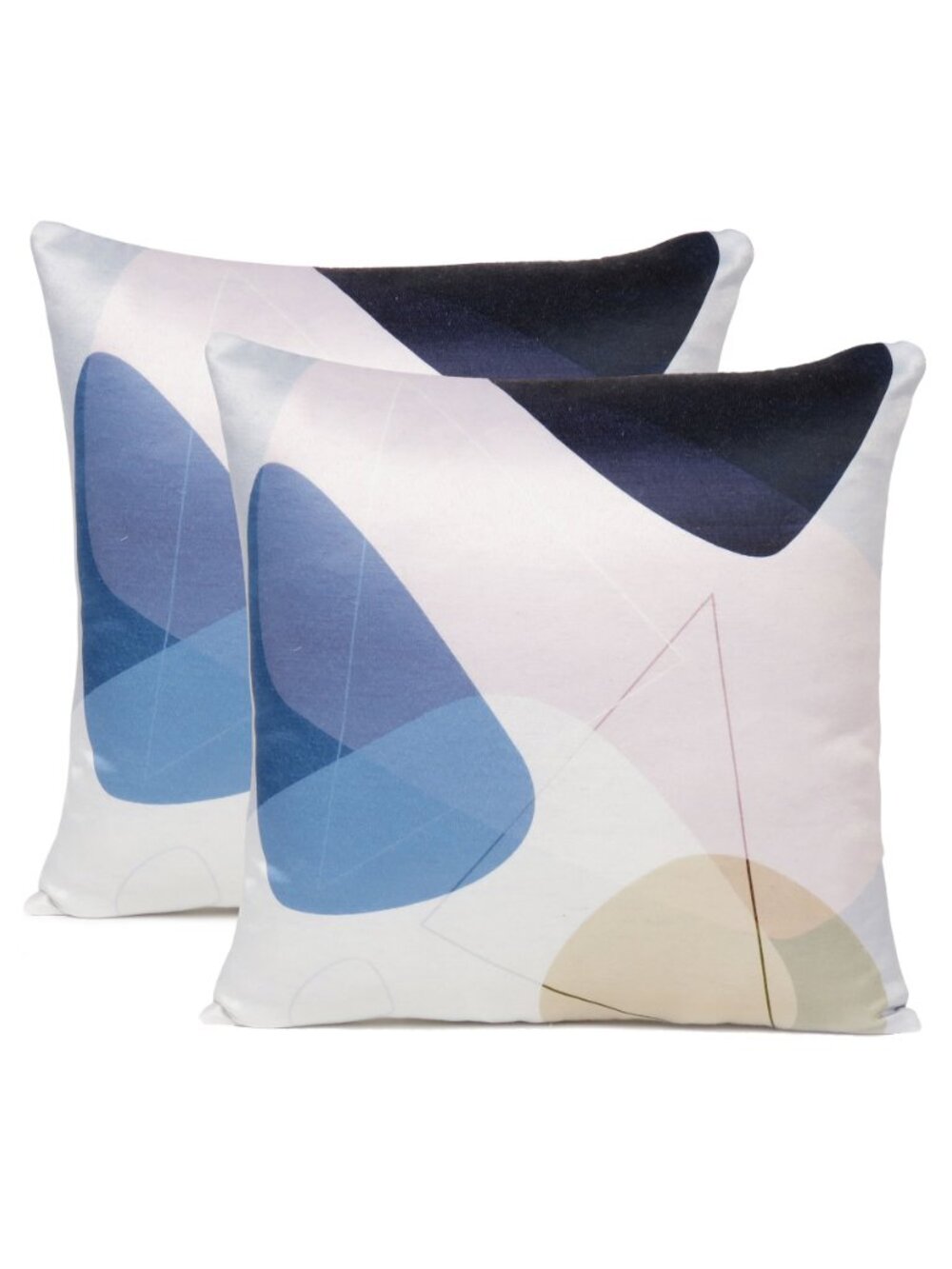 Oussum Accent Pillow Cover Cotton Abstract Cushion Cover Square Set of 2
